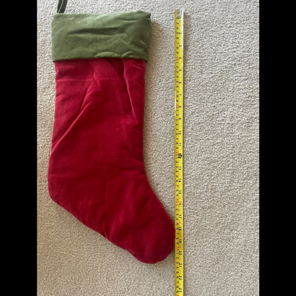 Pottery barn red and green velvet chrismas stockings - Picture 2 of 2